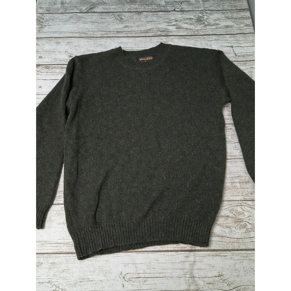 Vintage Woolrich Dark Grey Wool Sweater Made In USA Size Medium